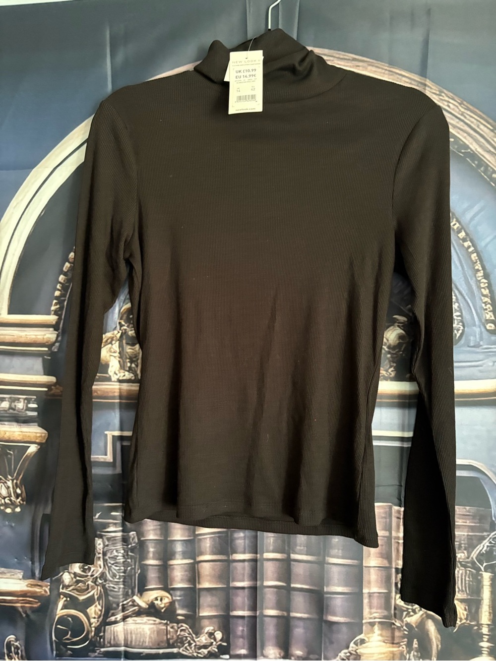 New Look Black Ribbed Turtleneck Top